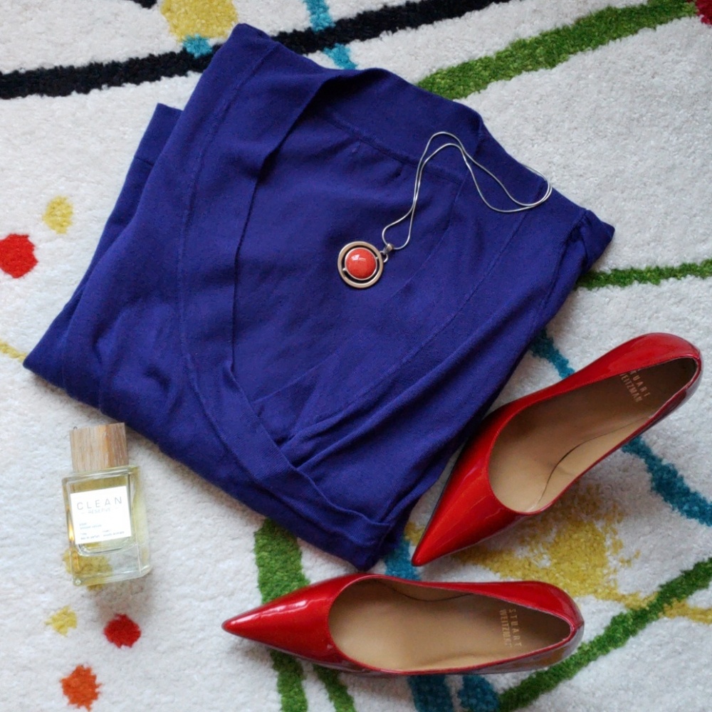 Maurices Concord Grape Purple Faux Wrap Sweater